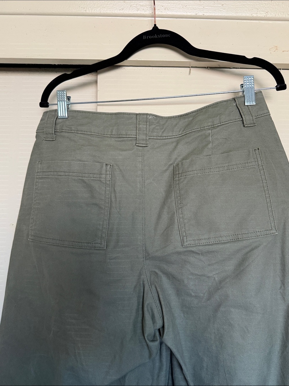 Women's High-Waisted Canvas Barrel Ankle Pants - Picture 8 of 8